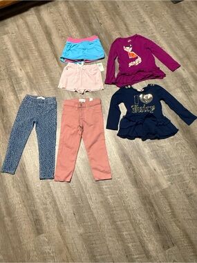 Girls Mixed Outfit Bundle - Pink, Navy, Purple, Blue Pieces set of 6     C1